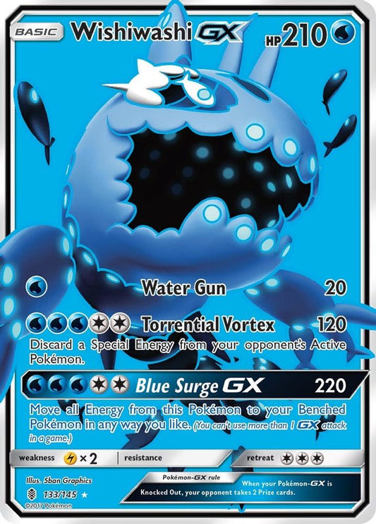 Wishiwashi GX (Full Art)  - Holofoil SM  Guardians Rising - Ultra Rare