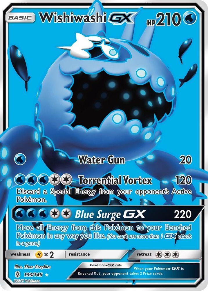Wishiwashi GX (Full Art)  - Holofoil SM  Guardians Rising - Ultra Rare