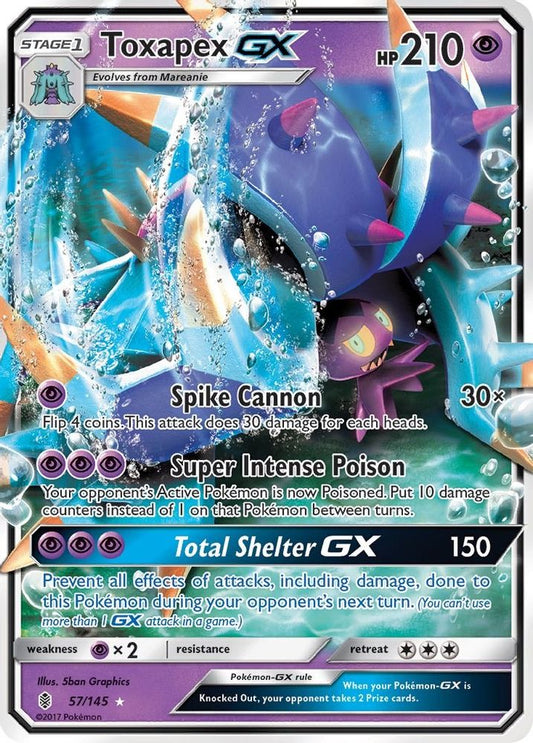 Toxapex GX 057  - Holofoil SM  Guardians Rising - Ultra Rare