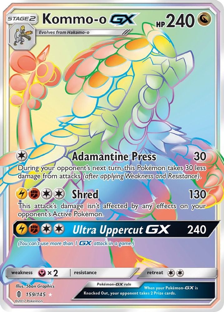Kommo-o GX (Secret)  - Holofoil SM  Guardians Rising - Secret Rare