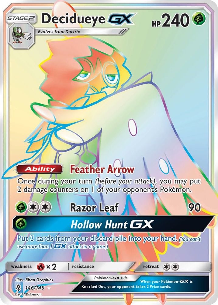 Decidueye GX (Secret)  - Holofoil SM  Guardians Rising - Secret Rare