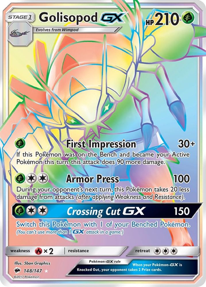 Golisopod GX (Secret)  - Holofoil SM  Burning Shadows - Secret Rare