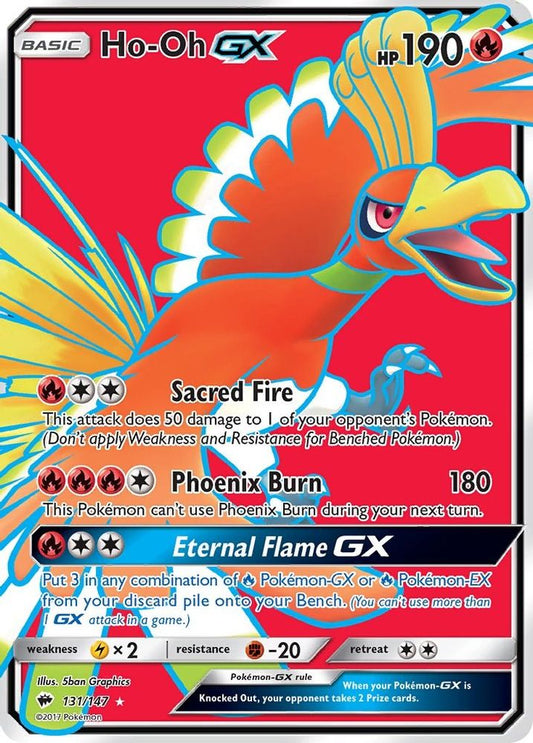 Ho-Oh GX (Full Art) 131/147  - Holofoil SM  Burning Shadows - Ultra Rare