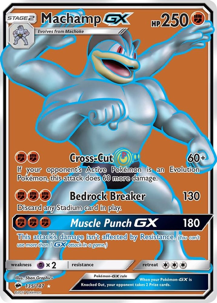 Machamp GX (Full Art)/147  - Holofoil SM  Burning Shadows - Ultra Rare
