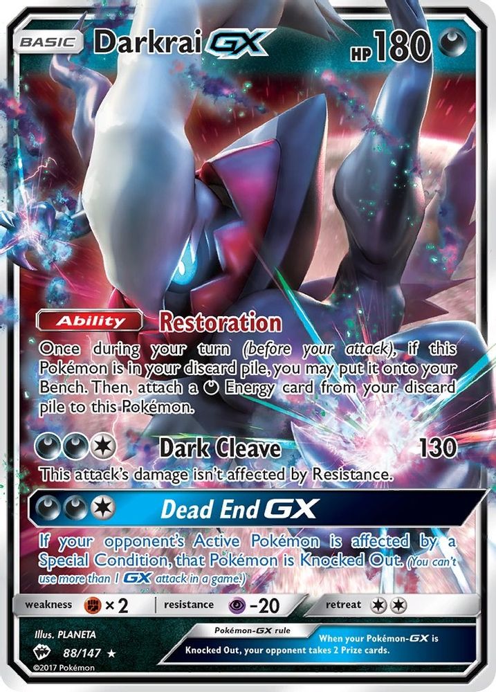 Darkrai GX 088  - Holofoil SM  Burning Shadows - Ultra Rare