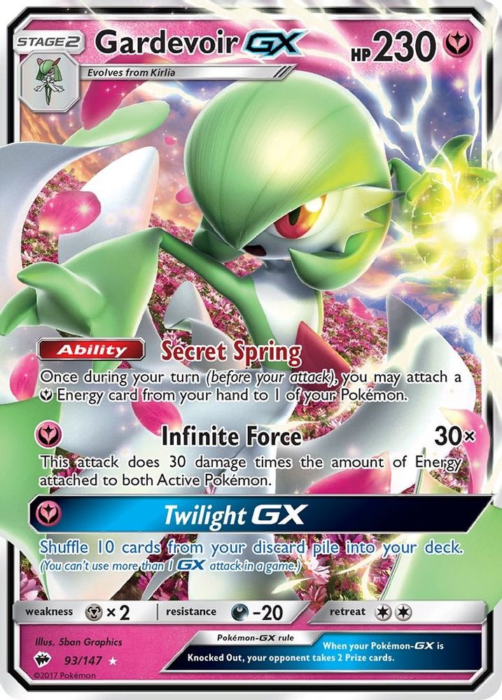 Gardevoir GX 093  - Holofoil SM  Burning Shadows - Ultra Rare
