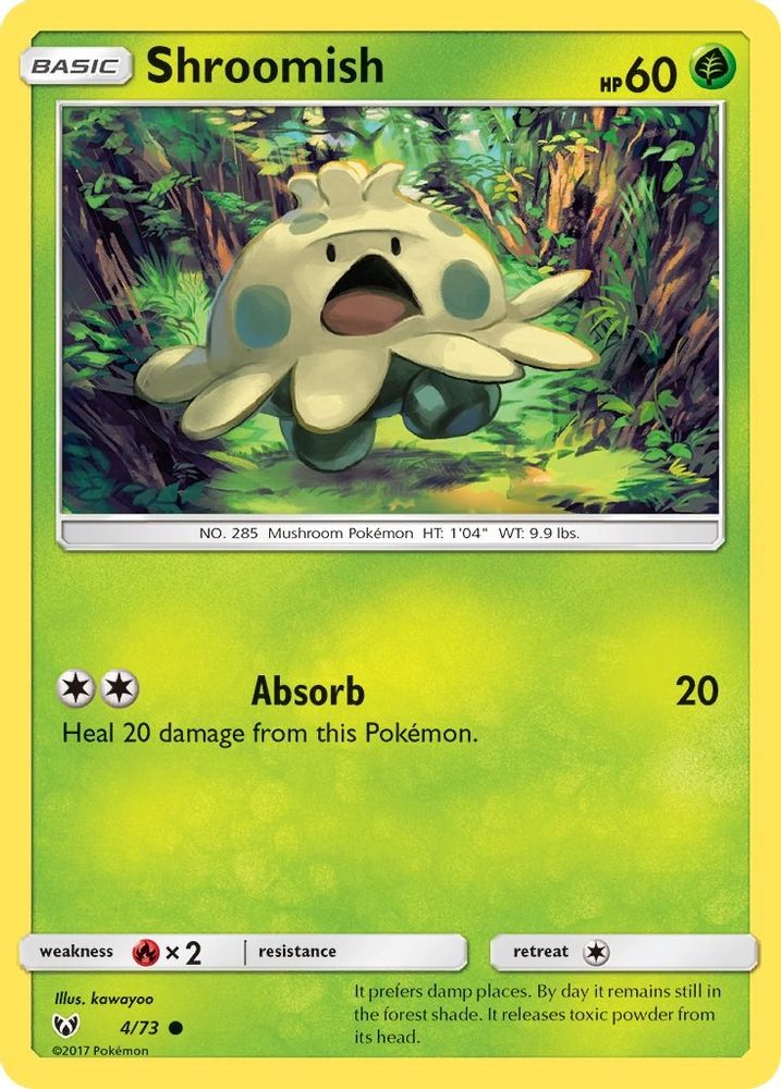 Shroomish 004  - Reverse Holofoil Shining Legends - Common