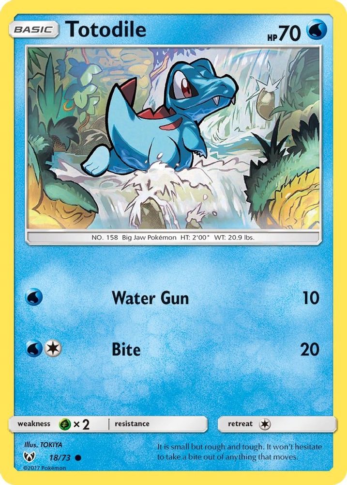 Totodile 018  - Reverse Holofoil Shining Legends - Common
