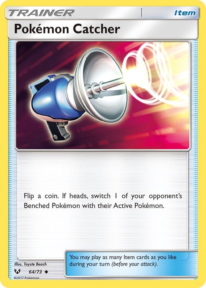 Pokemon Catcher 064  - Reverse Holofoil Shining Legends - Uncommon