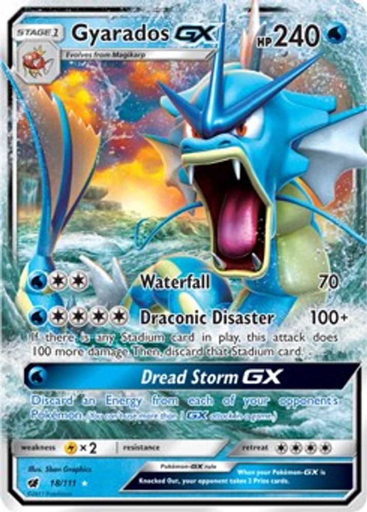 Gyarados GX 018  - Holofoil SM  Crimson Invasion - Ultra Rare