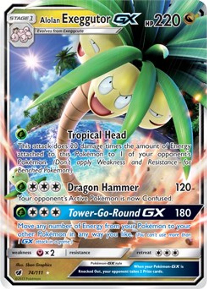 Alolan Exeggutor GX 074  - Holofoil SM  Crimson Invasion - Ultra Rare