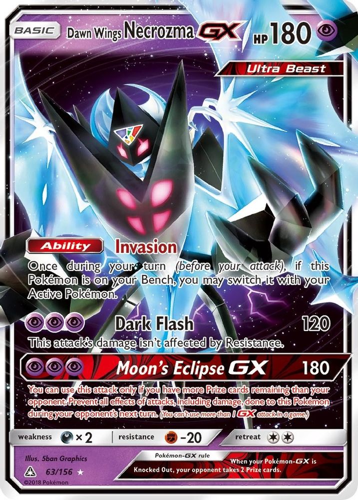 Dawn Wings Necrozma GX 063  - Holofoil SM  Ultra Prism - Ultra Rare