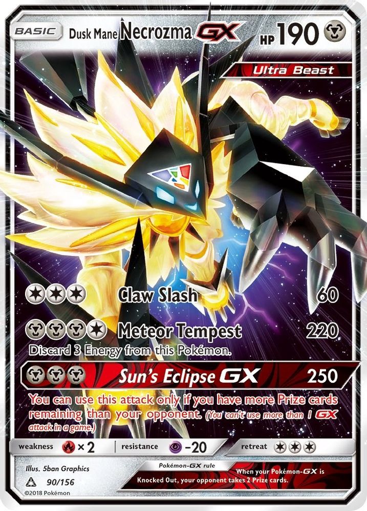 Dusk Mane Necrozma GX 090  - Holofoil SM  Ultra Prism - Ultra Rare