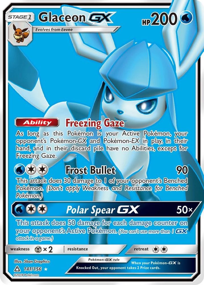 Glaceon GX (Full Art)  - Holofoil SM  Ultra Prism - Ultra Rare