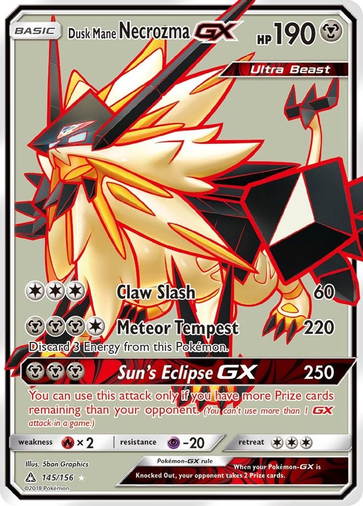 Dusk Mane Necrozma GX (Full Art)  - Holofoil SM  Ultra Prism - Ultra Rare
