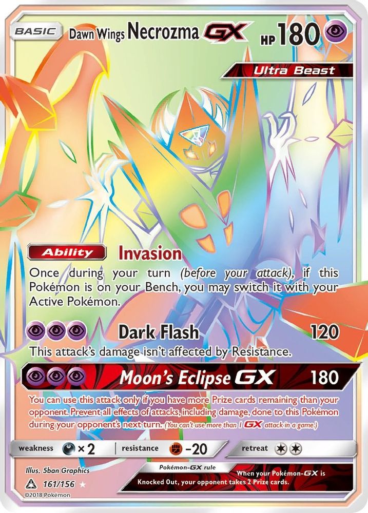 Dawn Wings Necrozma GX (Secret Rare)  - Holofoil SM  Ultra Prism - Secret Rare