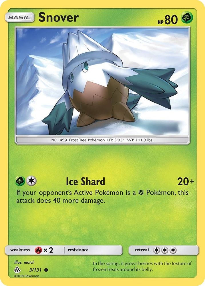 Snover  - Reverse Holofoil SM  Forbidden Light - Common