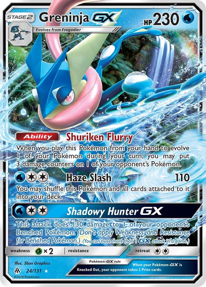 Greninja GX 024  - Holofoil SM  Forbidden Light - Ultra Rare