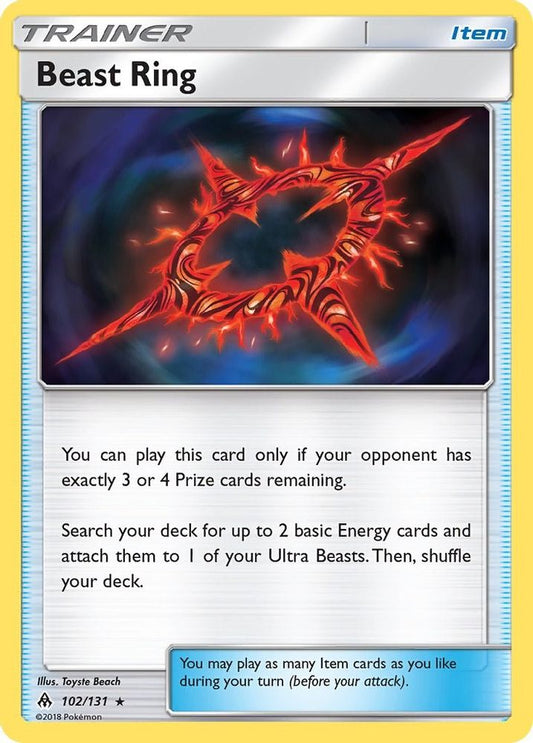 Beast Ring 102  - Reverse Holofoil SM  Forbidden Light - Rare