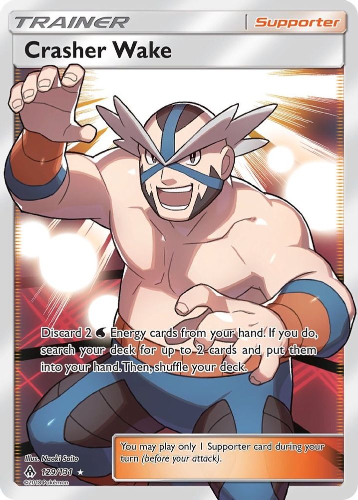 Crasher Wake (Full Art)  - Holofoil SM  Forbidden Light - Ultra Rare