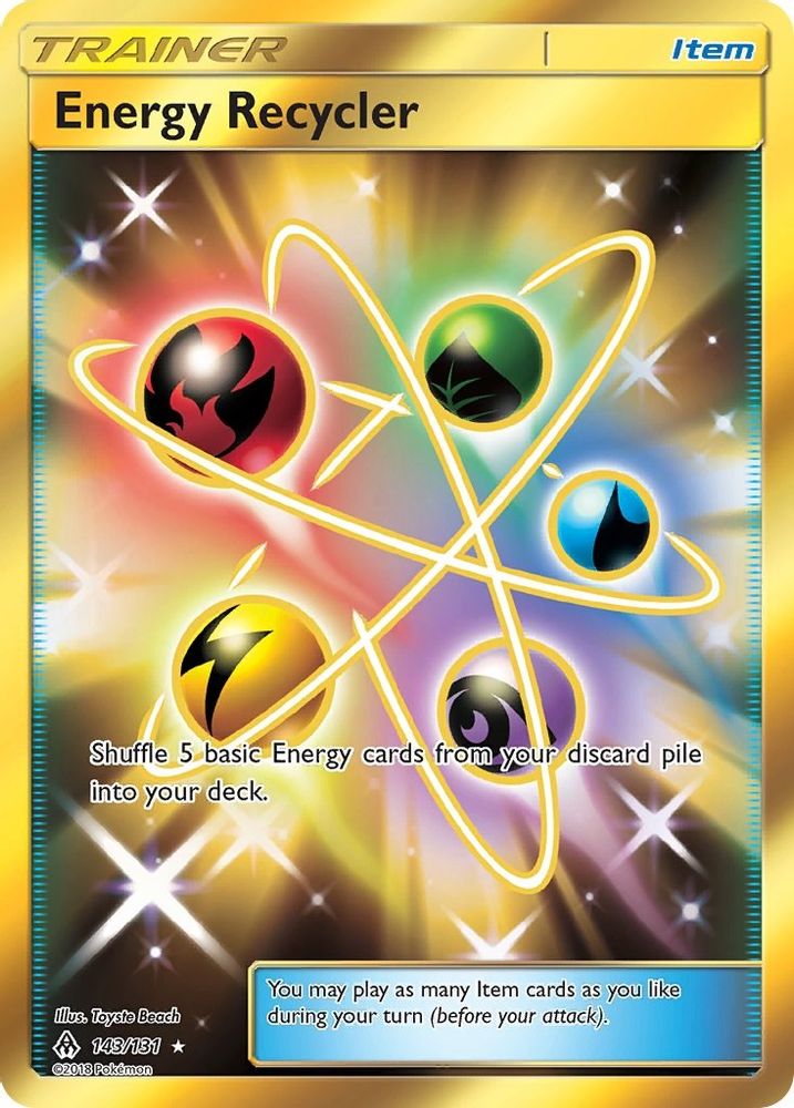 Energy Recycler (Secret) 143  - Holofoil SM  Forbidden Light - Secret Rare