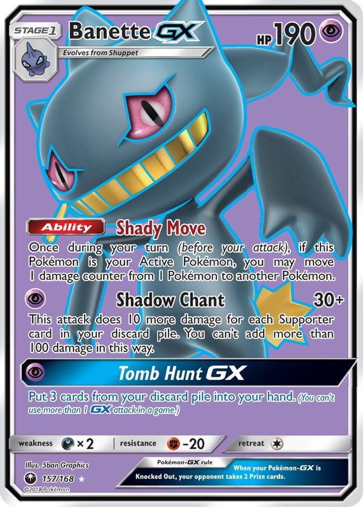 Banette GX (Full Art)  - Holofoil SM  Celestial Storm - Ultra Rare