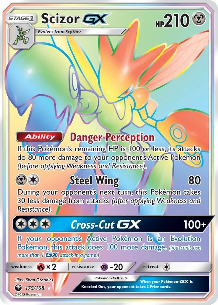 Scizor GX (Secret)  - Holofoil SM  Celestial Storm - Secret Rare