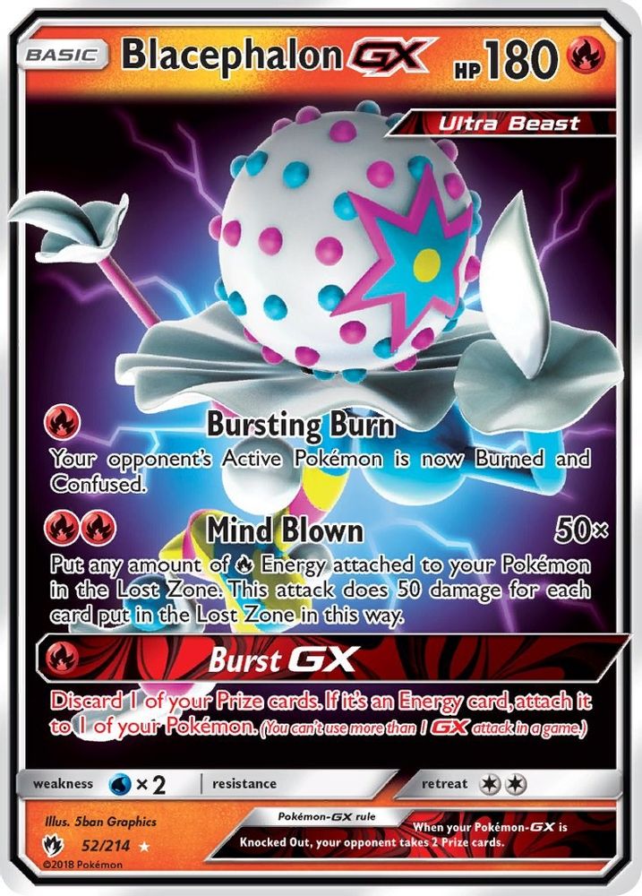 Blacephalon GX 052  - Holofoil SM  Lost Thunder - Ultra Rare