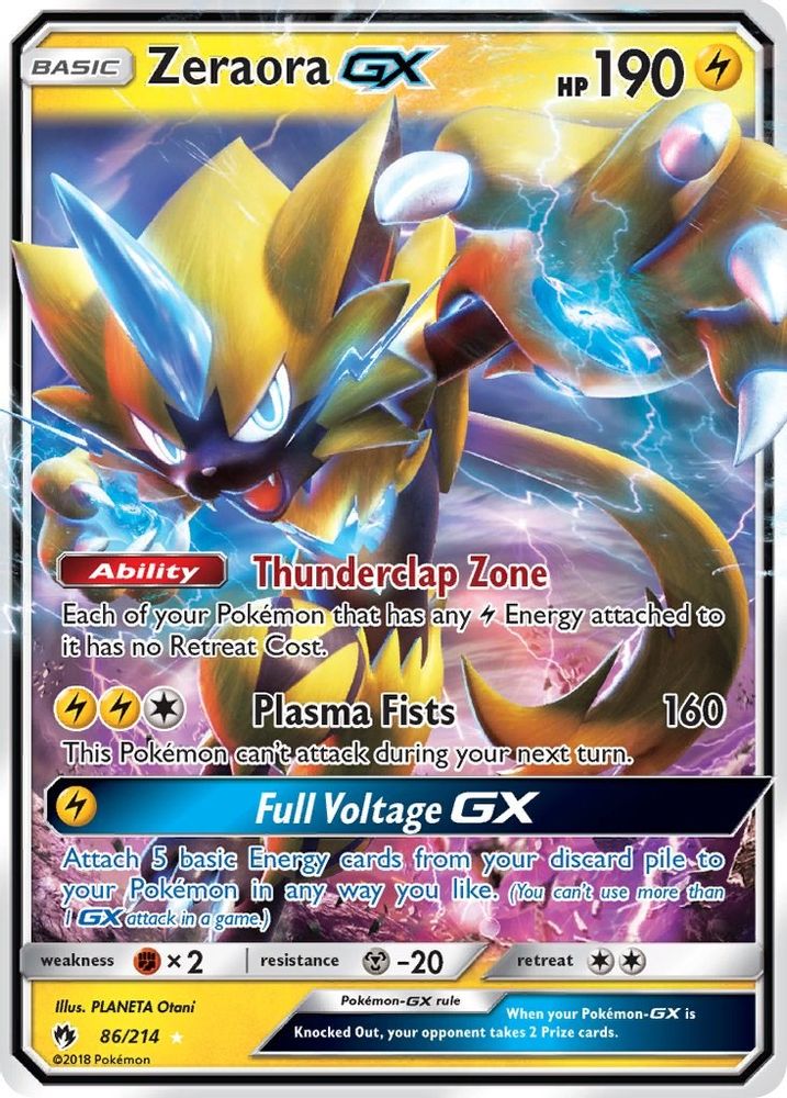 Zeraora GX 086  - Holofoil SM  Lost Thunder - Ultra Rare