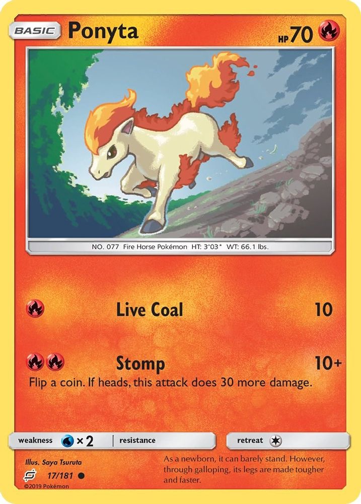 Ponyta 017  - Reverse Holofoil SM  Team Up - Common