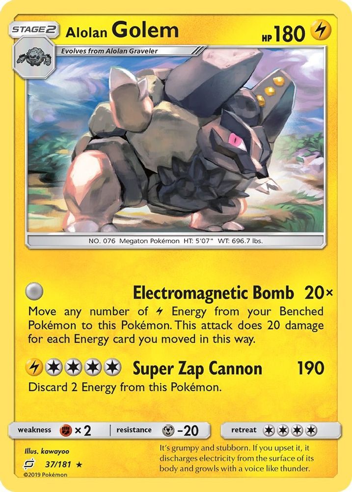 Alolan Golem 037  SM  Team Up - Rare