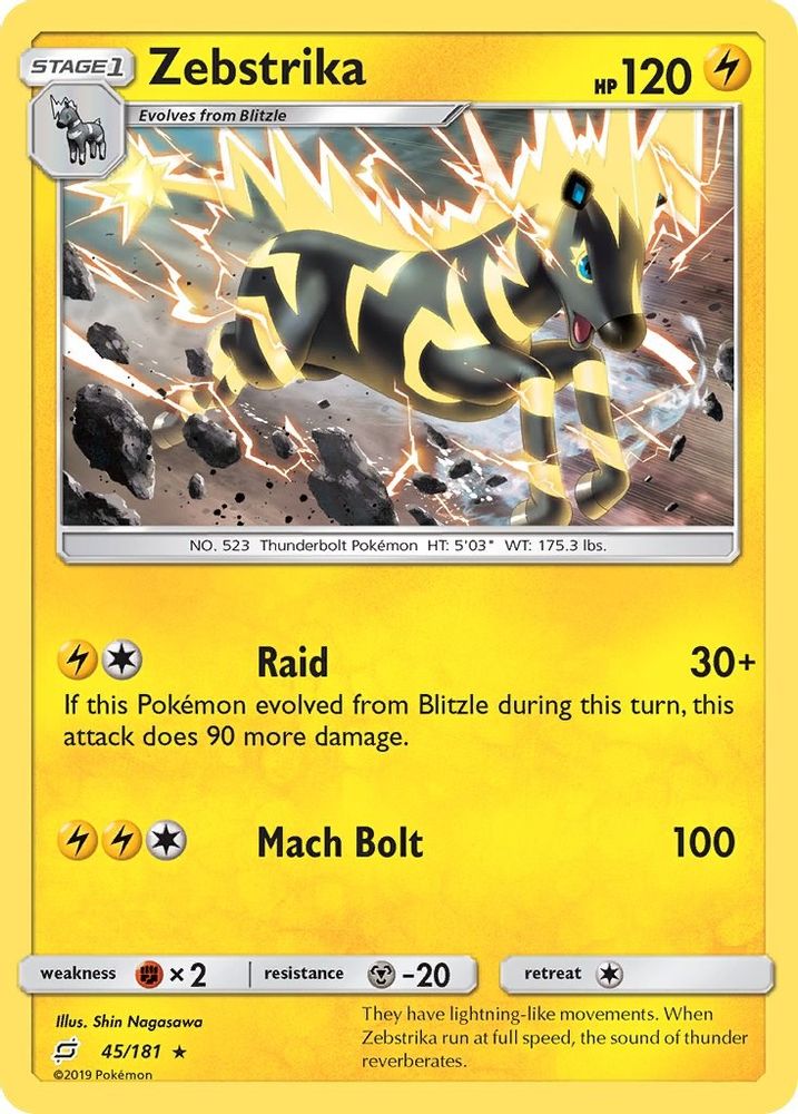 Zebstrika  - Reverse Holofoil SM  Team Up - Rare