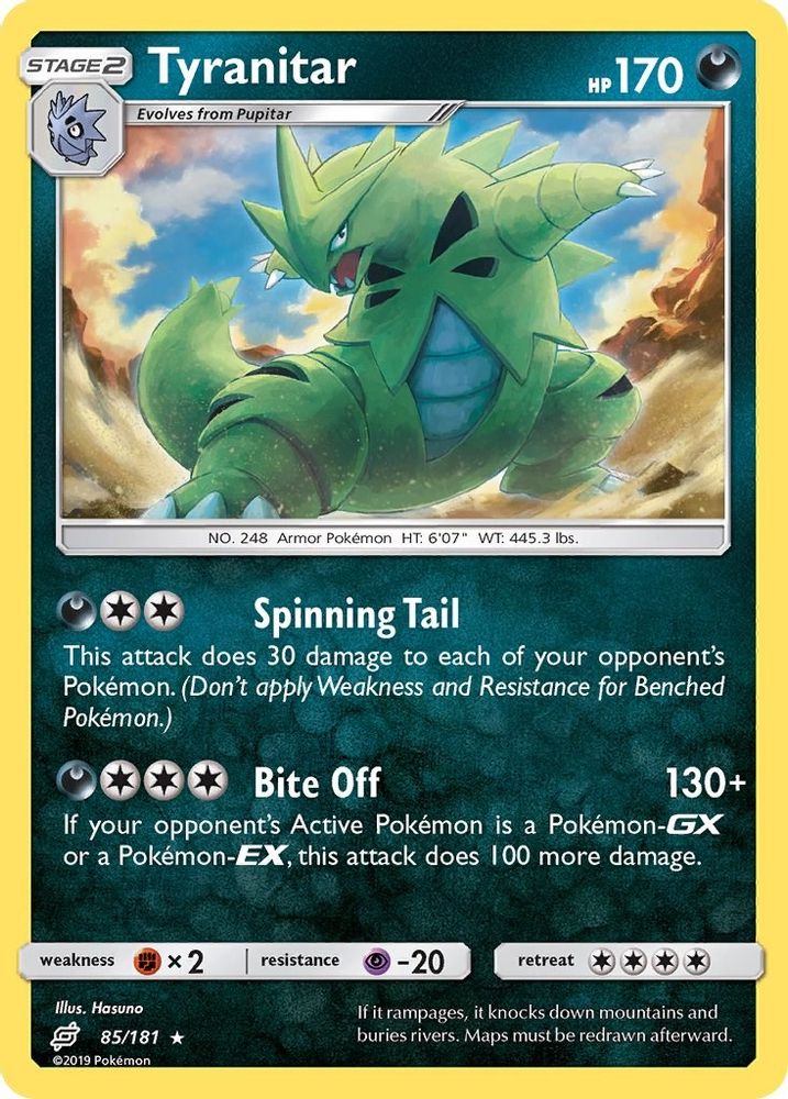 Tyranitar 085  - Holofoil SM  Team Up - Holo Rare