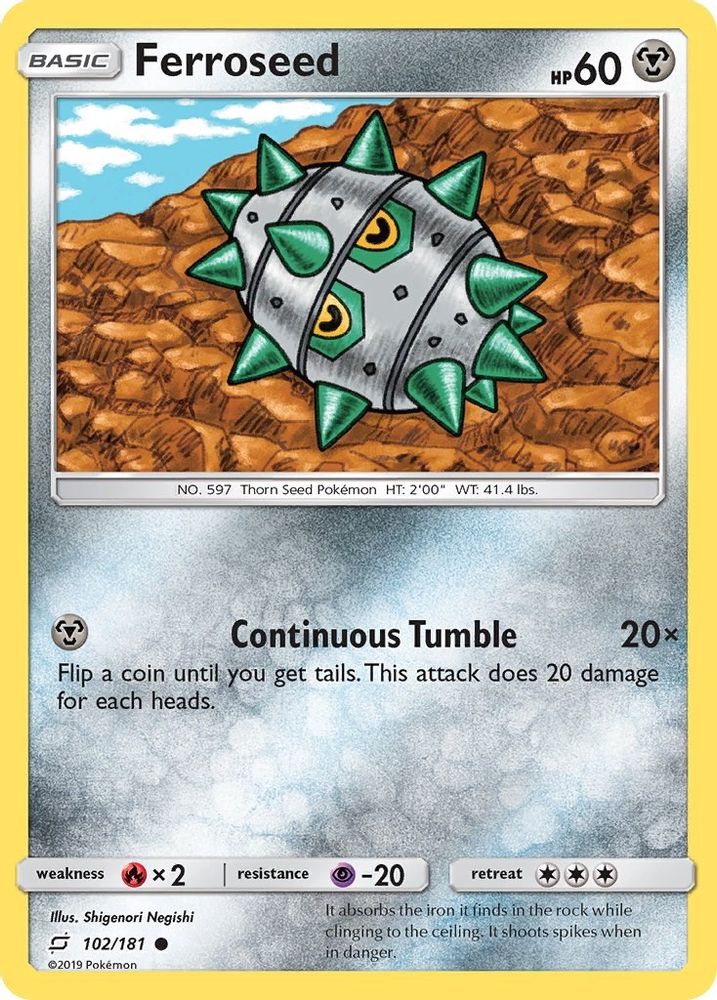 Ferroseed  - Reverse Holofoil SM  Team Up - Common