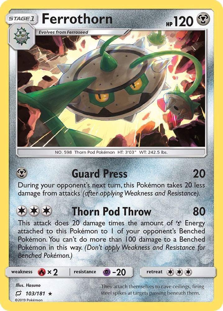 Ferrothorn  - Reverse Holofoil SM  Team Up - Rare