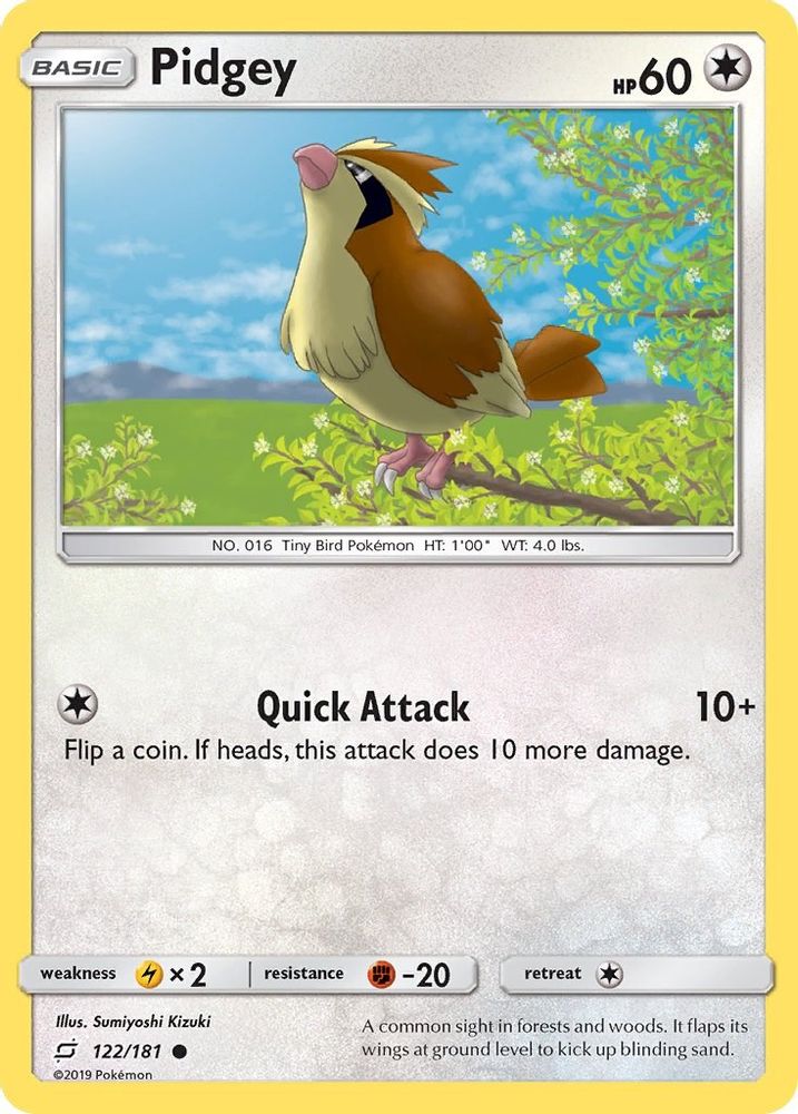 Pidgey (122) (122) 122  - Reverse Holofoil SM  Team Up - Common