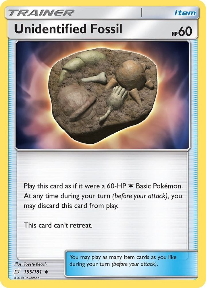 Unidentified Fossil  - Reverse Holofoil SM  Team Up - Uncommon