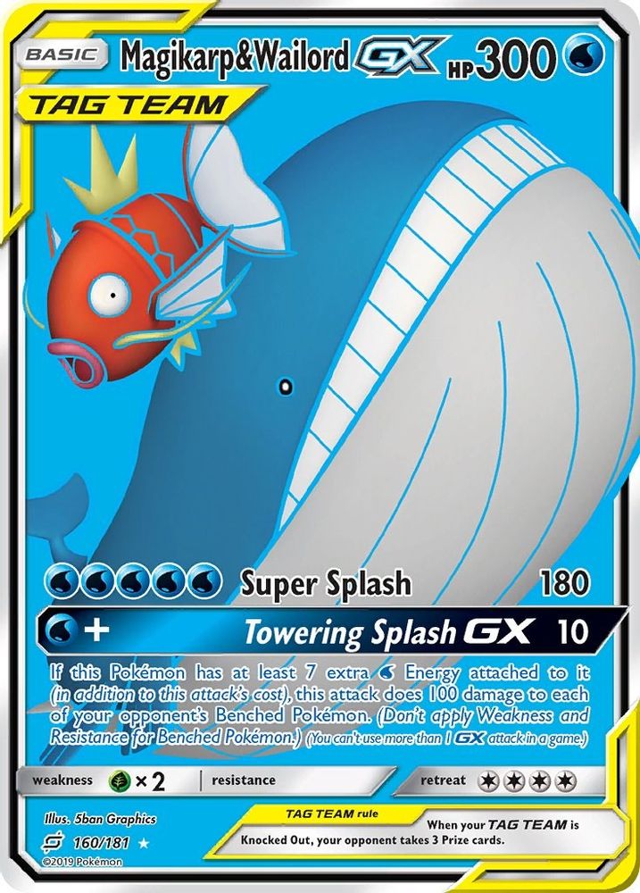 Magikarp & Wailord GX (Full Art)  - Holofoil SM  Team Up - Ultra Rare