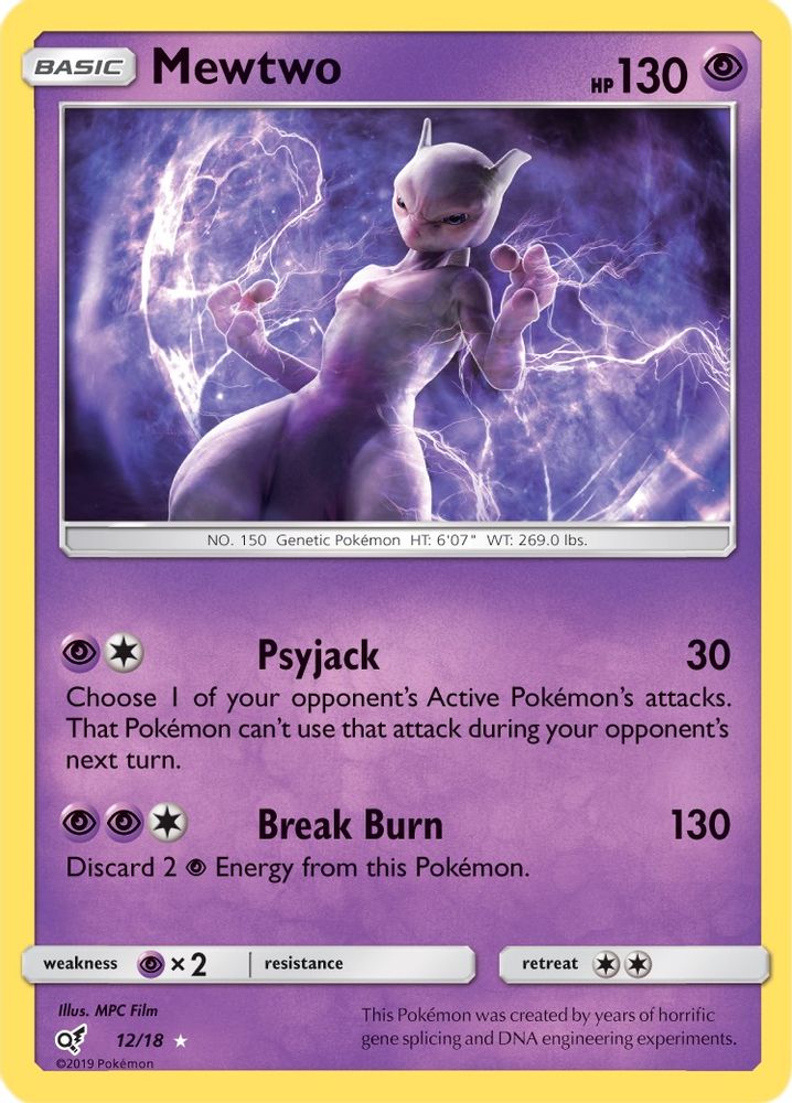Mewtwo 012  - Holofoil Detective Pikachu - Holo Rare
