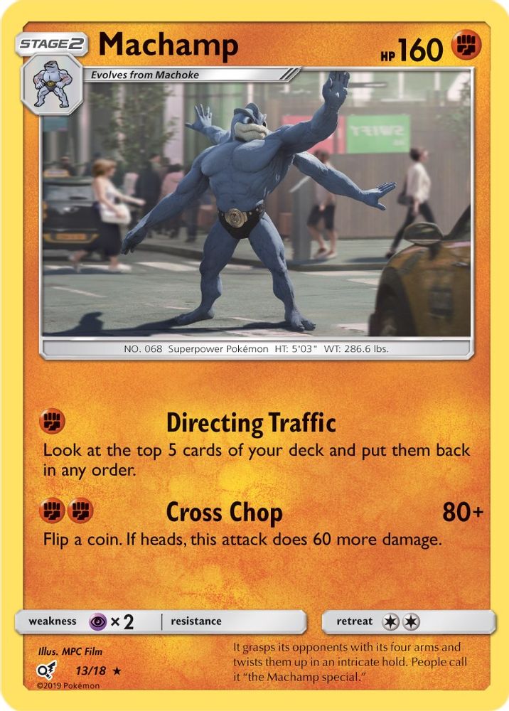 Machamp 013  - Holofoil Detective Pikachu - Rare