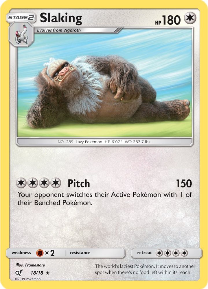 Slaking 018  - Holofoil Detective Pikachu - Rare