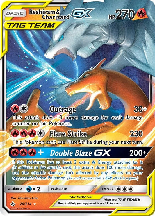 Reshiram & Charizard GX 020  - Holofoil SM  Unbroken Bonds - Ultra Rare
