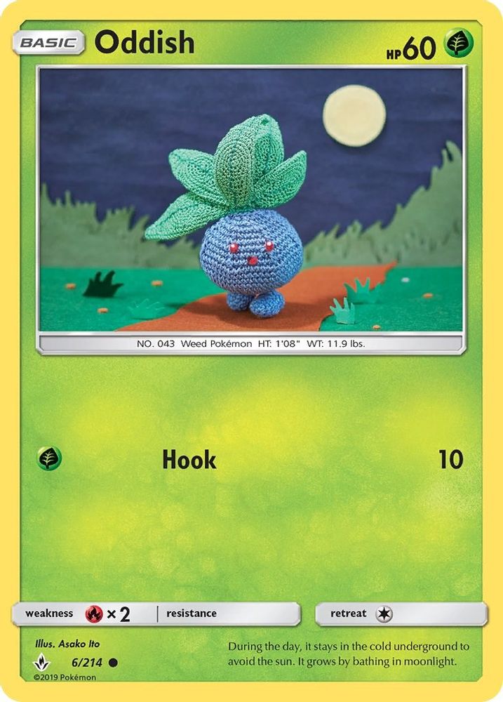 Oddish (6) (6) 006  - Reverse Holofoil SM  Unbroken Bonds - Common