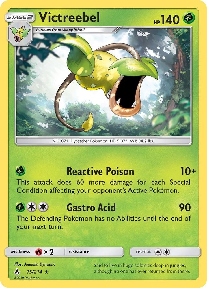 Victreebel/214  - Reverse Holofoil SM  Unbroken Bonds - Rare