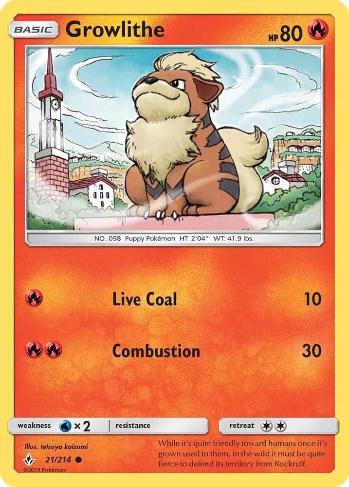 Growlithe 021  SM  Unbroken Bonds - Common