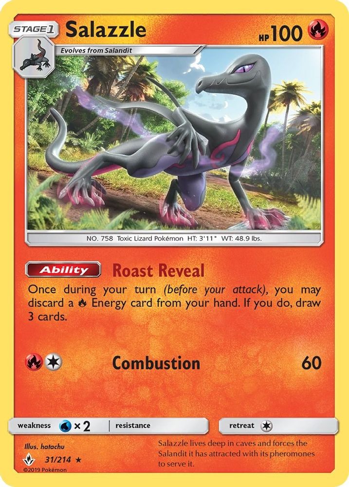 Salazzle 031  - Reverse Holofoil SM  Unbroken Bonds - Rare