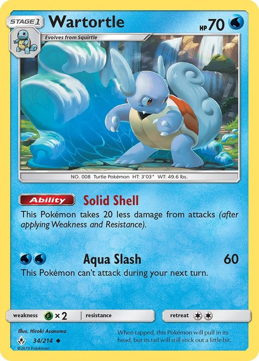 Wartortle 034  SM  Unbroken Bonds - Uncommon