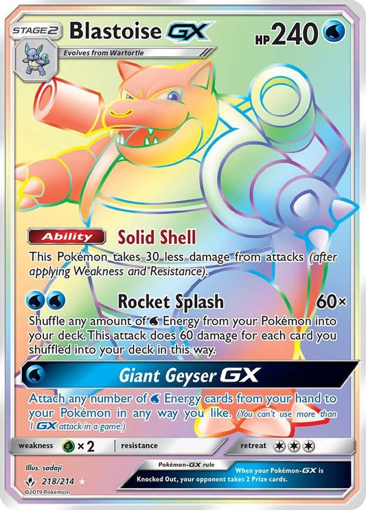 Blastoise GX (Secret)  - Holofoil SM  Unbroken Bonds - Secret Rare