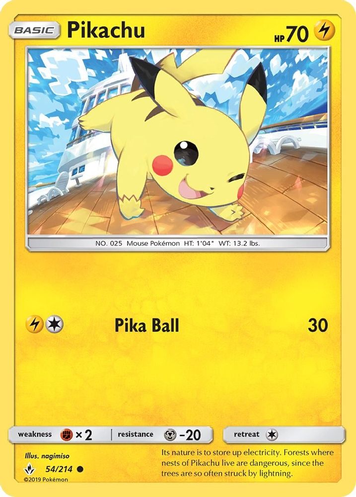 Pikachu 054  - Reverse Holofoil SM  Unbroken Bonds - Common