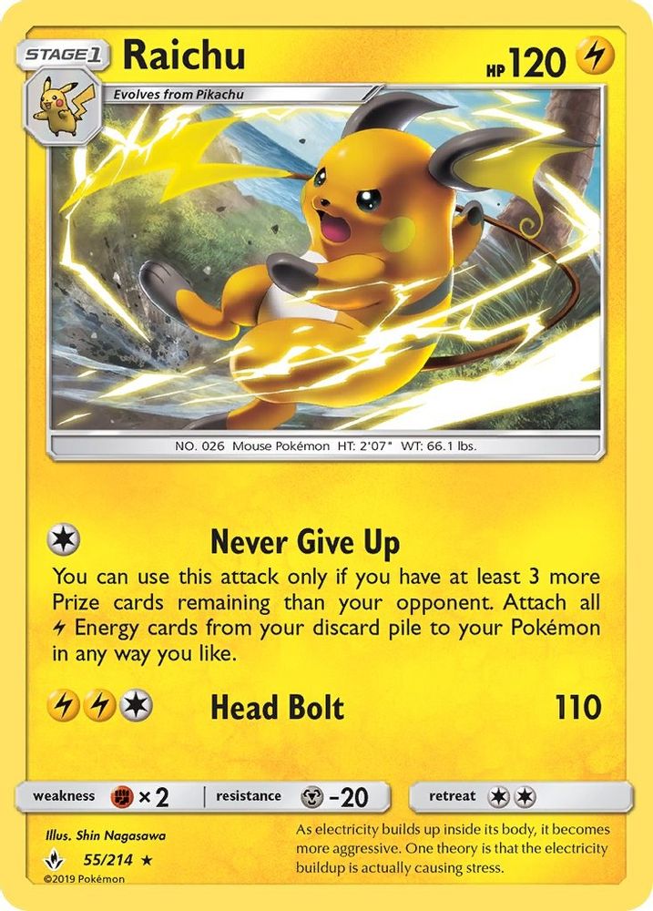 Raichu 055  SM  Unbroken Bonds - Rare
